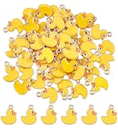 DICOSMETIC 60Pcs Duck Charm Bulk Alloy Enamel Animal Charms Yellow Duck Pendant Metal Animal Char...