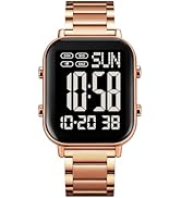 FANMIS Classic Unisex Digital Sports Watches Women's Men's Multifunctional Watch Stainless Steel ...