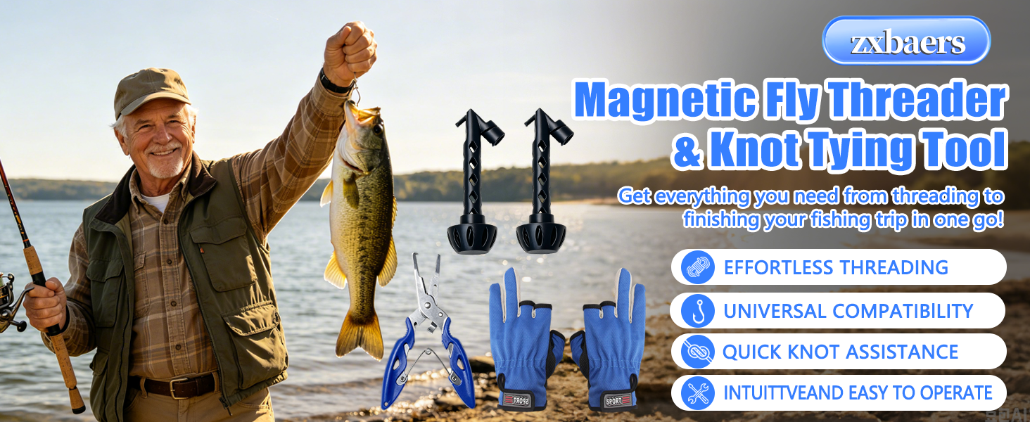 Magnetic Fly Threader &amp;amp; Knot Tying Tool