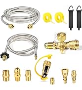 Detoypapa Extend a Stay RV Propane Brass Tee Kit with 7pcs Propane Quick Connect Fittings, Connec...