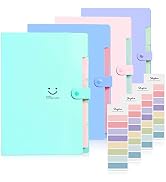 SKYDUE Expanding File Folders with 5 Pockets, Accordion File Organizer with 32 Labels, Portable D...