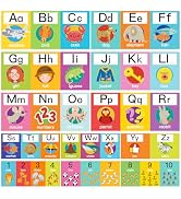 12Pcs Alphabet for Classroom Wall, Alphabet Line ABC Letters and Numbers Posters for Preschool Ki...