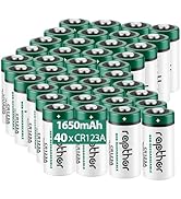 rapthor 40 Pack CR123A 3V Lithium Batteries 1650mAh CR123 123A CR17345 3 Volt Photo Battery 123 I...