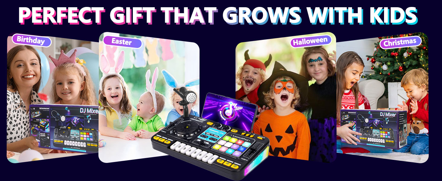 dj mixer table birthday christmas easter halloween gifts for kids baby toddlers 2 3 4 5 6 7 year old
