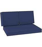 Favoyard Outdoor Loveseat Cushion Set 46 x 26 Inch Waterproof &amp; 3-Year Fade Resistant Patio Furni...