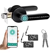 MINIA Keypad Keyless Entry Door Lock with Handle, Smart Locks for Front Door, Fingerprint Smart D...