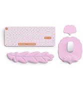 Lauspuck Keyboard Wrist Rest and Mouse Pad with Wrist Support Set, Ergonomic Leaf Shape Mouse Pad...