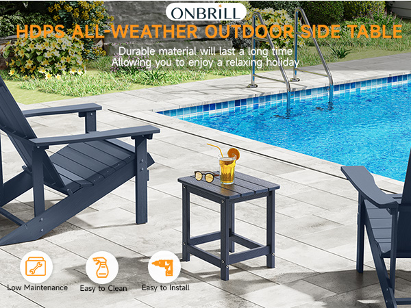 outdoor side table blue