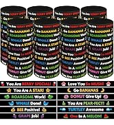 120pcs Rubber Bracelets for Kids Bulk Punny Motivational Bracelets for Students Inspirational Rub...