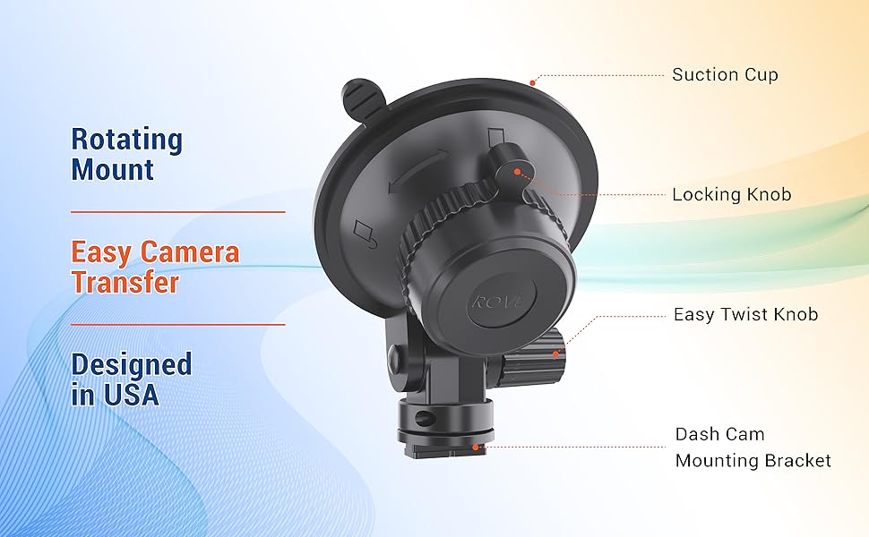 rove suction mount for r2-4k dash cam