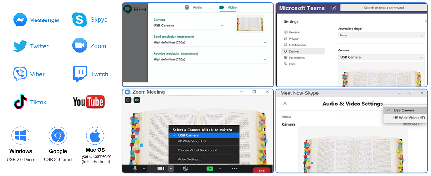 8mp Document camera teachers USB teaching webcam classroom