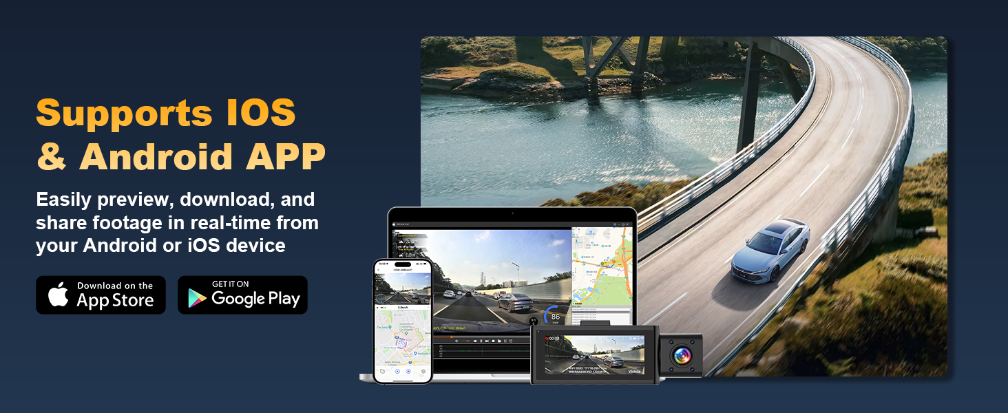 3 channel dash car camera