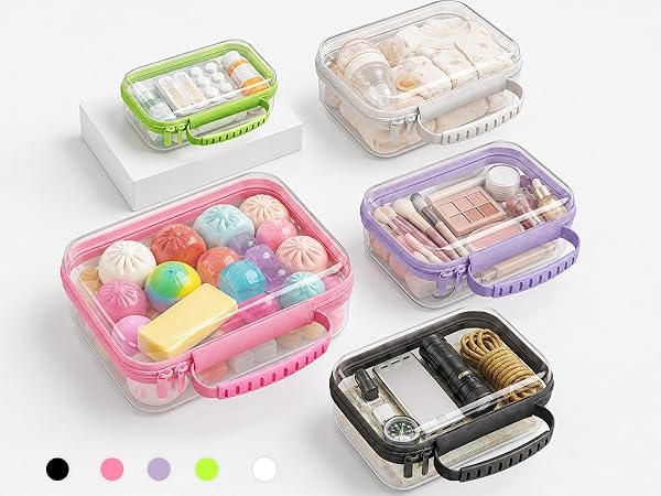 clear hard shell zipper case with handle