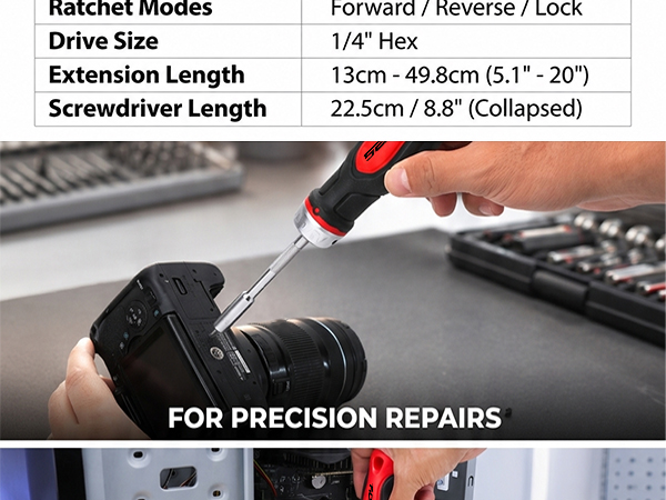 26-Piece Ratcheting Screwdriver Bit Set with 1/4" Magnetic Ratchet Driver