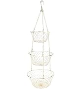 Kuuleyn Hanging Fruit Basket,Organizer Vegetable Storage,Multifunction 3 Tier Removable Hanging F...