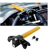 Zpana Car Steering Wheel Lock, Anti Theft Vehicle Rotary Steering Wheel Cylinder Security Locking...