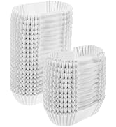 1000 Pcs White Oval Paper Baking Cups High-Temperature Grease-Proof Cake Liners for Muffins Cupca...