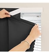 Jilron Self Adhesive Blackout Curtains, Adhesive Window Cover, No Drill Easy Install, Renter Frie...