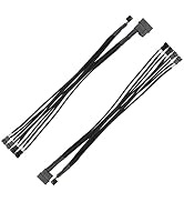 SinLoon PWM Fan Splitter, 4 Pin Fan 1 to 4 Splitter Cable Sleeved Braided, PC Case Fan Y Power Ad...