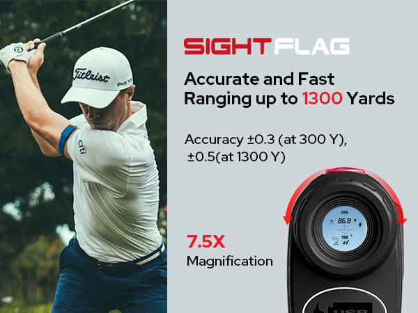 GF2 golf range finder with slope