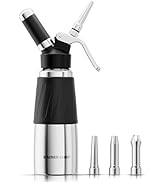 Whipped Cream Dispenser,Stainless Steel Bottle With Aluminum Head,1-Pint/500mL,Whip Cream Maker C...