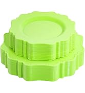 COLOSUS Disposable Plastic Plates 60Pcs, Light Green Party Plates, Heavy Duty 30 Dinner plate 10....