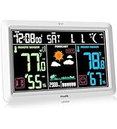 Weather Station with Atomic Clock Indoor Outdoor Thermometer Wireless, Humidity and Temperature M...
