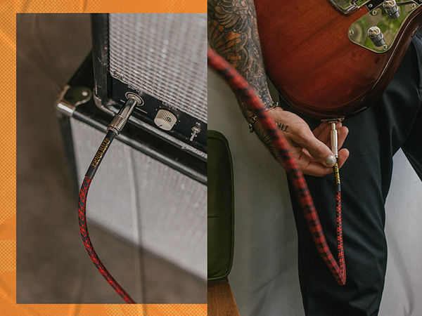 Red guitar cable
