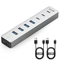 EJAY 4 Port USB3.0 and USB-C HUB for PC,Laptop,MacBook Pro etc | 7-Port USB3.0 Splitter & USB Extend...