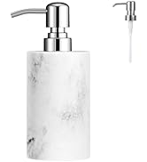 Luxspire Soap Dispenser, Cylinder-Shaped Marble Lotion Liquid Soap Pump Bottles, Refillable Shamp...
