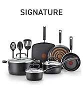 T-fal Signature Nonstick Cookware Set 12 Piece, Oven Broiler Safe 350F, Pots and Pans, Kitchen Co...