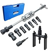 LainKeen 12pcs Motorcycle Blind Inner Bearing Puller Tool Kit, Motorcycle Slide Hammer Pilot Inse...