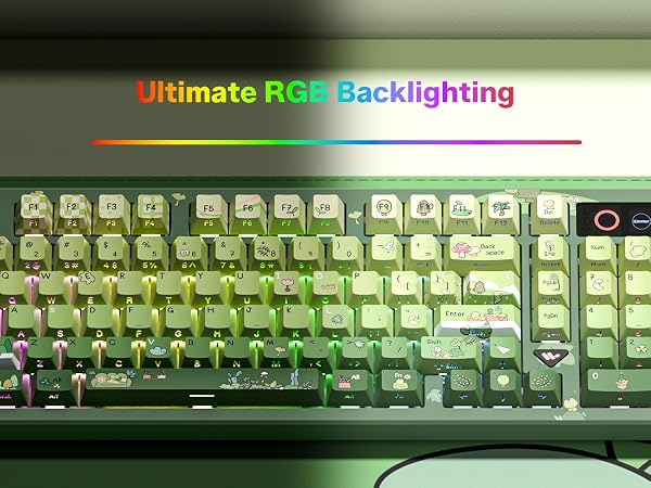 Frog Wireless Mechanical Creamy Keyboard,Gaming Keyboard with Number Pad,98% Keyboard