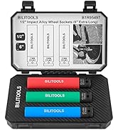BILITOOLS 1/2 inch Drive Impact Lug Nut Socket Set, 17 19 21 MM Extra Long 6