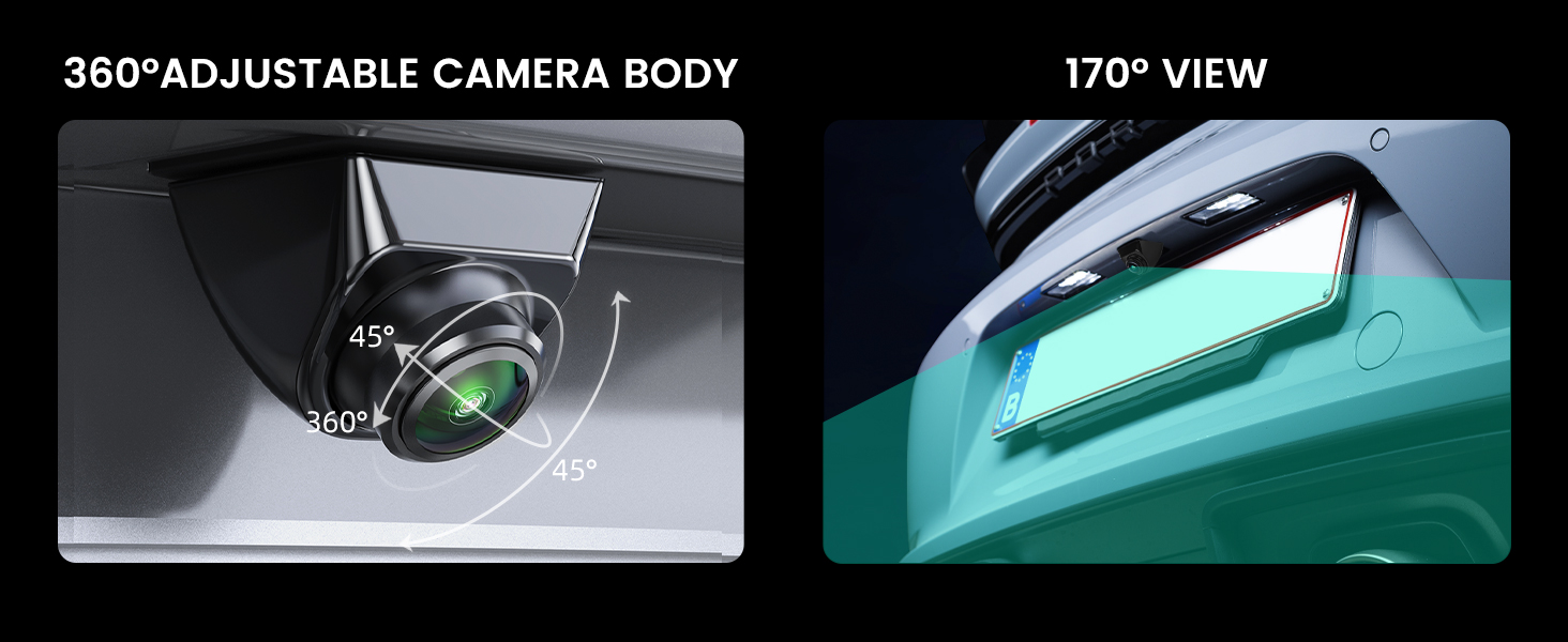 GreenYi ahd 1080p backup camera with 360 degree adjustable body and 170 degree view angle