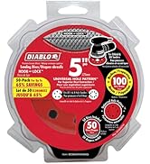 Diablo DCD050100H50G 5 in. 100-Grit Universal Hole Random Orbital Sanding Disc (50-Pack)
