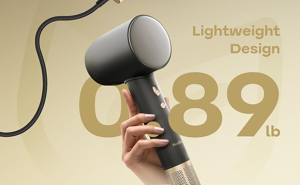 NeatToo lightweight 0.89 lb high-speed hair dryer with ergonomic handle