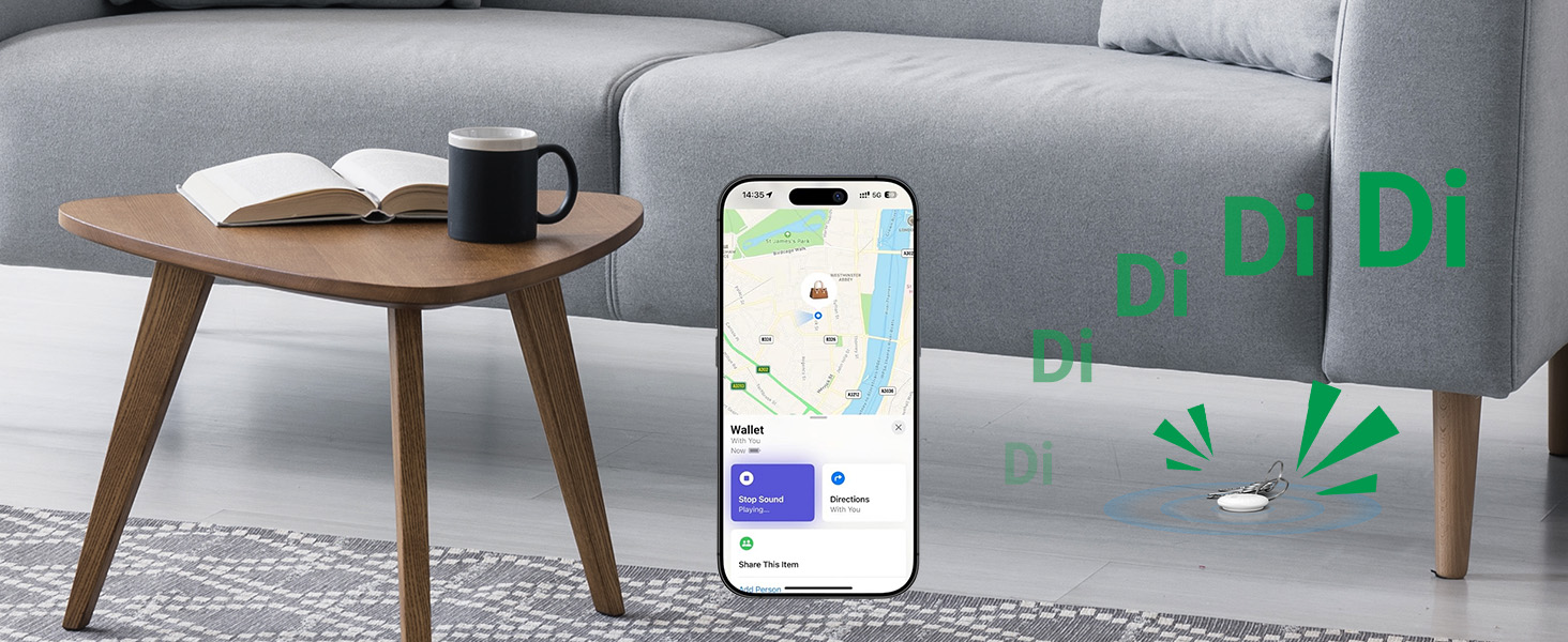 4smarts SkyTag Plus Apple Find My Tracker Bluetooth Locator Wallet/Key/Luggage Finder