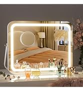Hasipu Vanity Mirror with Lights, 14" x 10" LED Makeup Mirror, 3 Modes Light, Smart Touch Control...