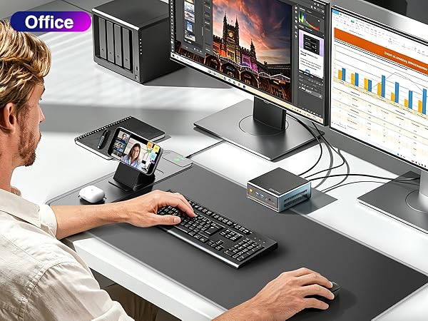 RGB Gaming Mouse Pad with Wireless Charging Phone Stand
