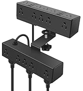 Desk Clamp Power Strip USB, VILONG Dual Layer Desktop Edge Power Strip, 20 AC Outlets PD 30W 4 US...
