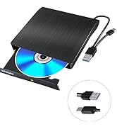 wintale External Blu Ray Drive, Portable 3D Bluray External DVD Drive, Blu Ray Burner with USB 3....
