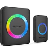 TECKNET Wireless Doorbells for Home, IP65 Waterproof 1,300Ft 120dB Door Bell Ringer Wireless for ...