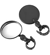 2Pcs Adjustable Rear View Mirror for Bikes, Universal Rearview Mirror for Handlebars, Wide Angle ...