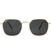 Pro Acme Classic Sunglasses for Women Men Hexagonal Flat Metal Frame Trendy Square Shades Sunglas...