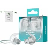 WATERTIME Waterproof Swimming Neckband Ear Plugs for Adults - Reusable Silicone Ear Plugs for Wom...