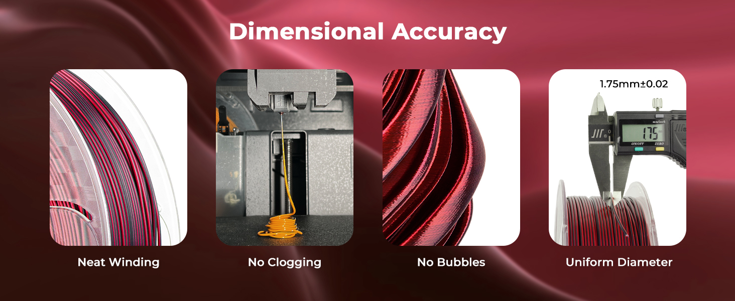 PLA 3D Printer Filament Silk Shiny PLA 1.75mm Dual Color Color Change Printing Filament 