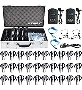 EXMAX EXD-6824 2.4G Wireless Tour Guide Headset System up to 328ft Voice Transmission Range for T...