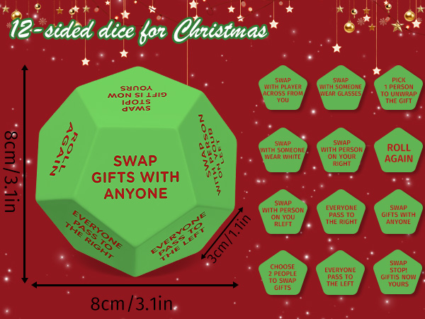 Santa Swap Gift Exchange Dice