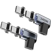 Tciogrxp USB-C Adapter 2 Pack, with 4 Connector Tips,Detachable USB C Adapter 240W 90 Degree Magn...